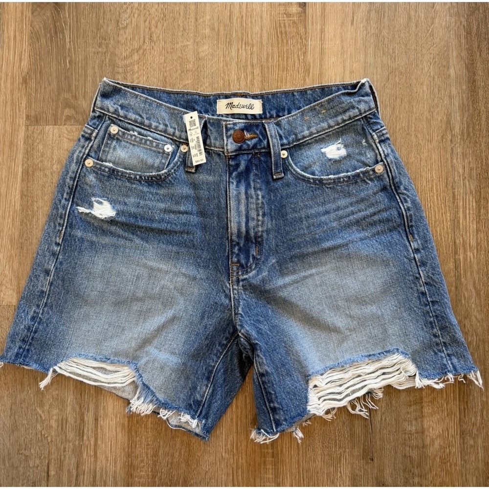 Madewell Relaxed Mid Length Cut Off Denim Jean Shorts Womens Sz 24 NWT